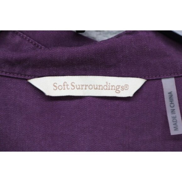 Soft Surroundings Purple Long Roll Tabbed Wrap Top-Size Medium - Picture 7 of 11